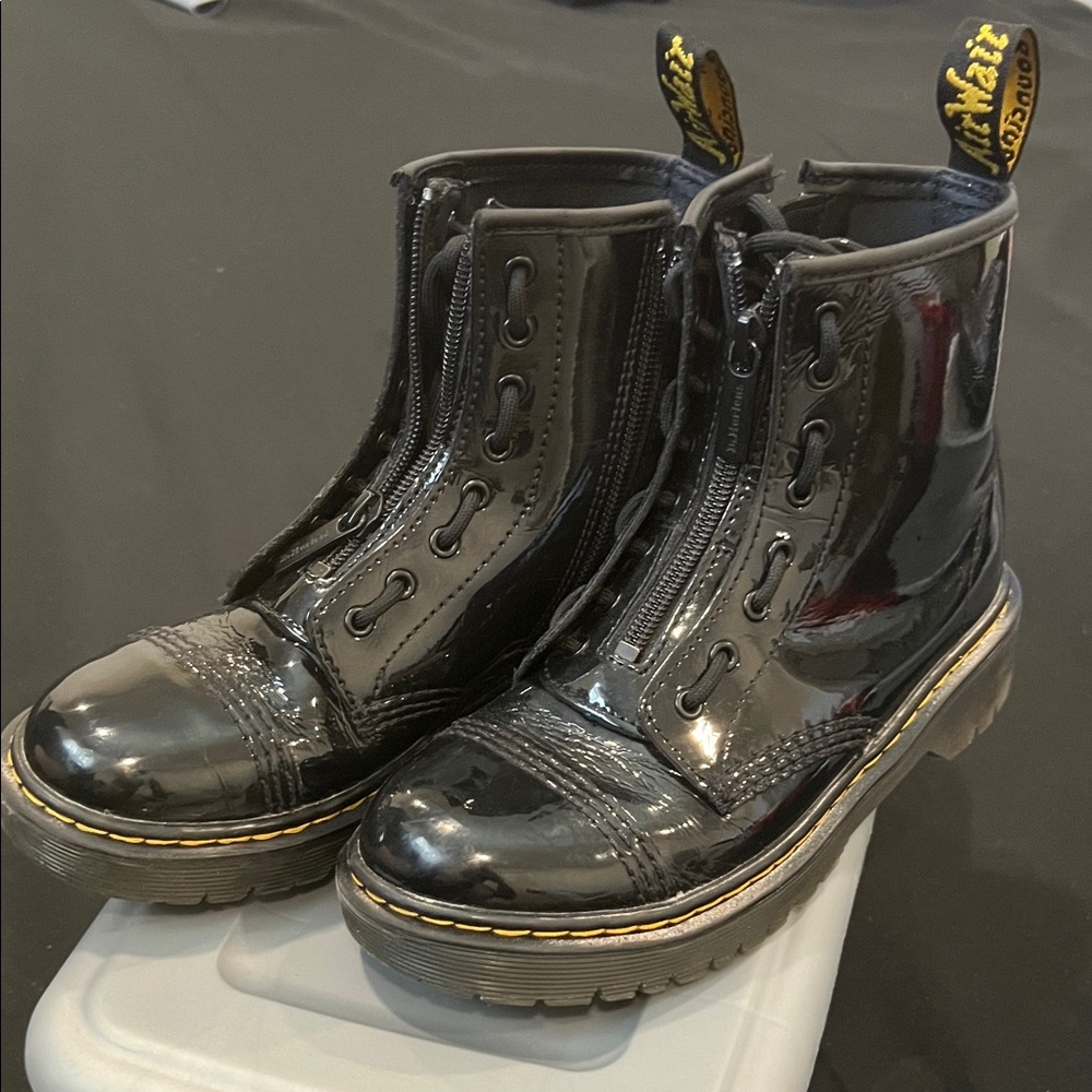 Dr. Martens Shiny Black Zipper Boots
